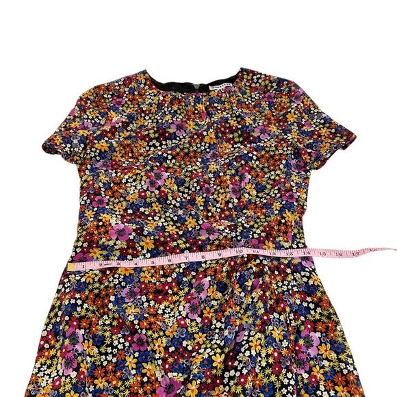 Whistles Multicolor Floral Silk Dora Bodycon Dual Zipper Dress, Size 6 - Picture 14 of 15